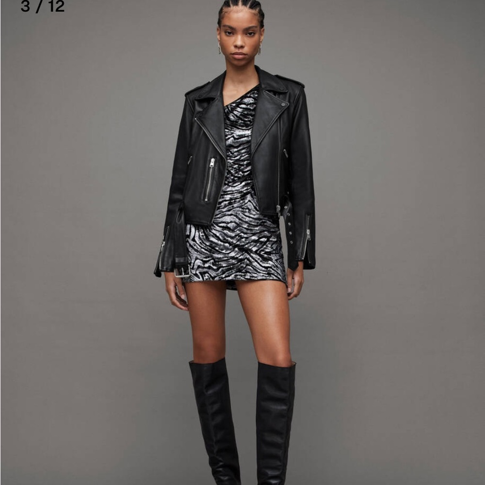 All Saints Balfern Belted Leather jacket